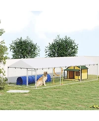 Ruie Outdoor Dog Kennel Dog Run for Large Dogs with Waterproof Roof