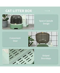 Ruie Easy Clean Open Top Cat Litter Box with Litter Tray and Scoop