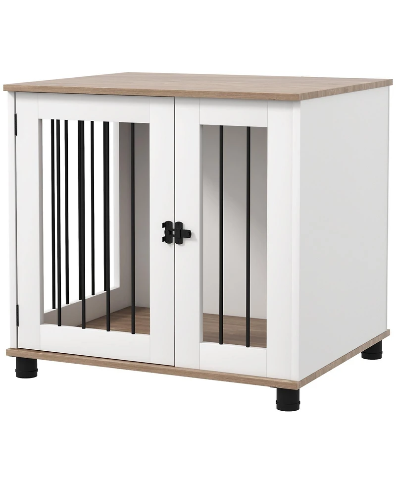 Ruie Dog Crate Furniture Side End Table Indoor Kennel with Lockable Door