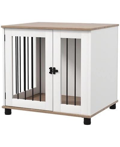Ruie Dog Crate Furniture Side End Table Indoor Kennel with Lockable Door