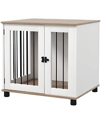Ruie Dog Crate Furniture Side End Table Indoor Kennel with Lockable Door