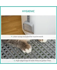 Ruie Covered Cat Litter Box with Front Entrance Top Exit and Scoop