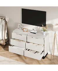 47.2" Wide 7-Drawer Dresser, Freestanding Storage Chest for Bedroom, Living Room & Entryway, White
