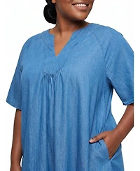 Torrid Plus Belle Isle Chambray Mini Dress