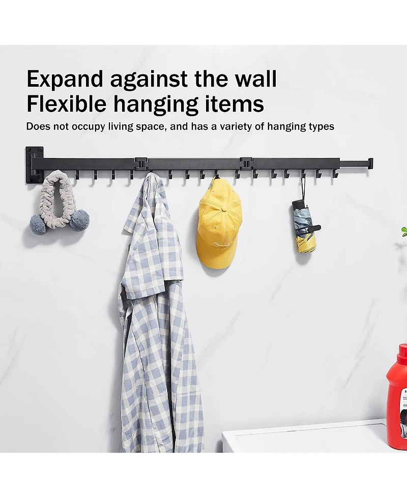 Xdovet Wall Mounted Retractable Clothes Drying Rack Collapsible