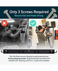 Xdovet Garden Tool Wall Mount Organizer Rack with Hooks