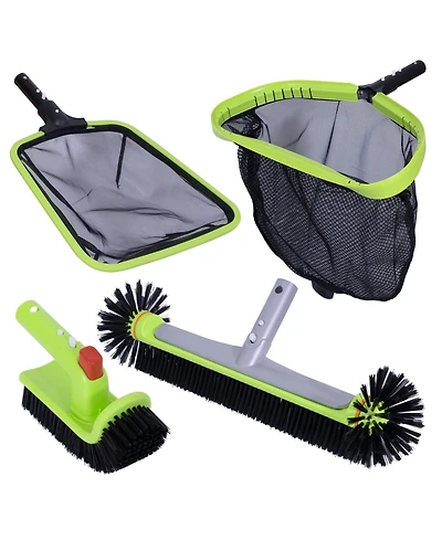 Xdovet Pool Cleaning Kit Skimmer Net Brush Head Scrub Brush