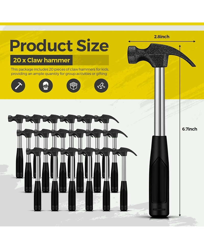 Xdovet Claw Hammer Rubber Handle Alloy Steel Diy Tool