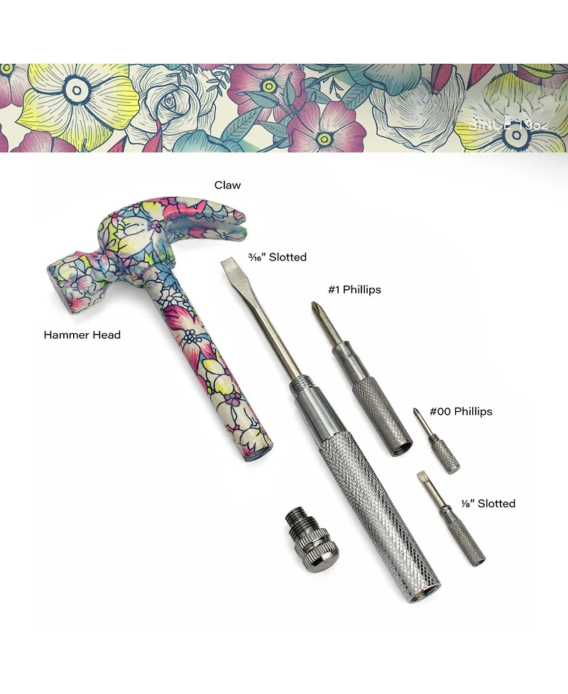 Xdovet 6 1 Hammer Multifunction Claw Tool Flower Print