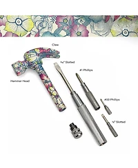 Xdovet 6 1 Hammer Multifunction Claw Tool Flower Print