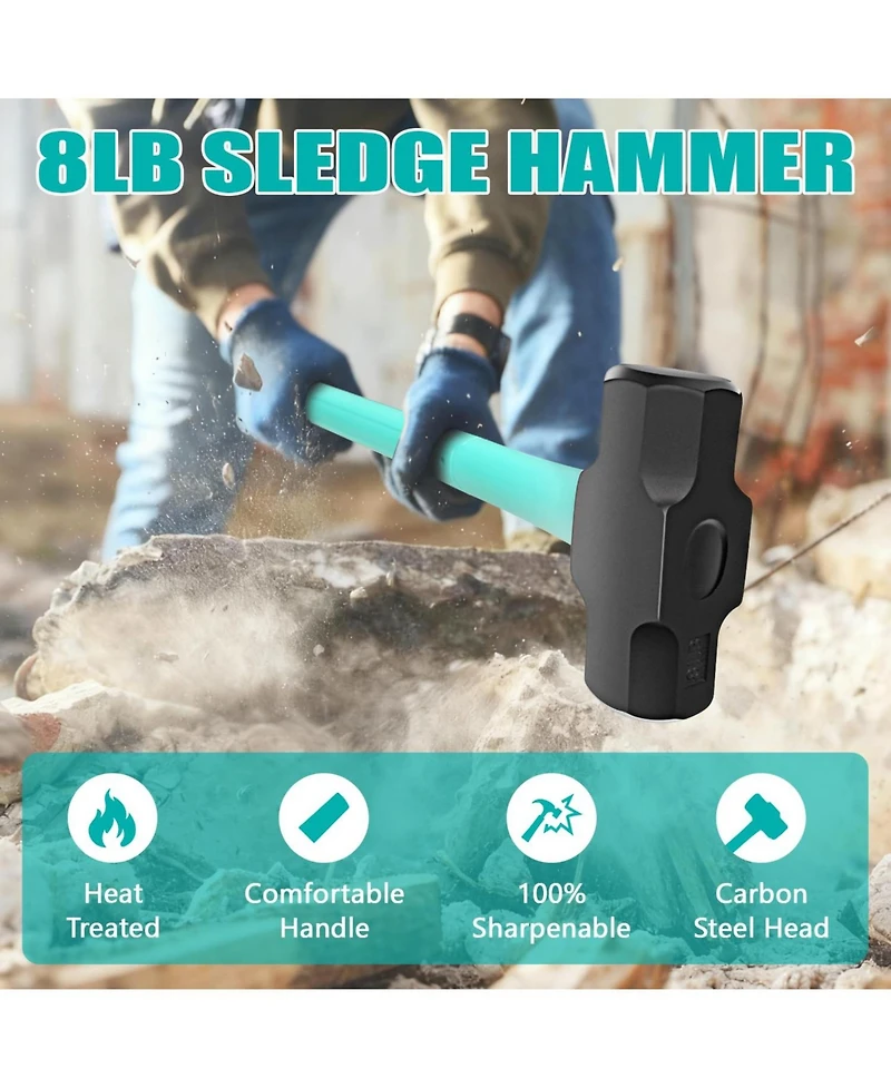 Xdovet Sledge Club Hammer Heavy Duty H-grip Fiberglass Steel