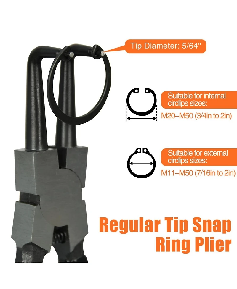 Xdovet Snap Ring Pliers Set Internal External Circlip Kit Straight Bent Jaw