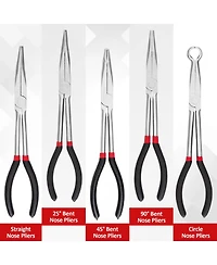 Xdovet Bent Nose Pliers 11 Inches Extra Long Set Straight Circle Precision Work