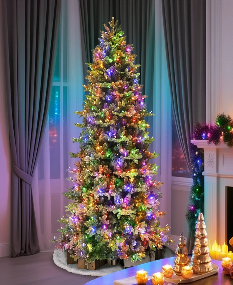 Puleo International 6.5" Pre-Lit Artificial Slim Noble Fir Tree