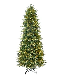 Puleo International 7.5" Pre-Lit Artificial Fraser Fir Slim Tree