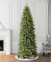 Puleo International 7.5" Pre-Lit Artificial Kensington Fir Slim Tree
