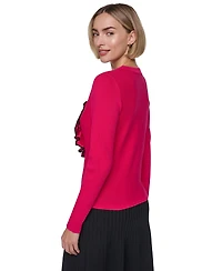 Sonia Rykiel Women's Rosette Scoop Neck Long-Sleeve Sweater