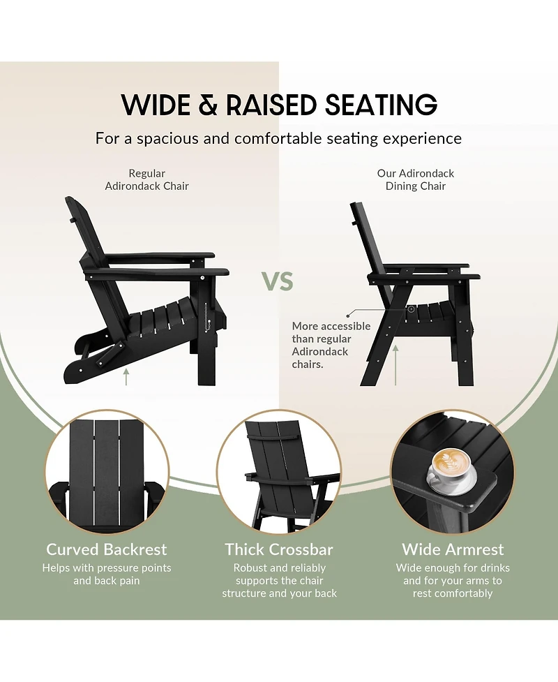 WestinTrends Outdoor Patio Modern Adirondack Dining Chair Weather Resistant