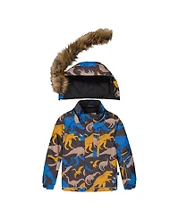 Deux par Deux Little and Big Boy Two Piece Play Snowsuit Dinosaur Print with Pants