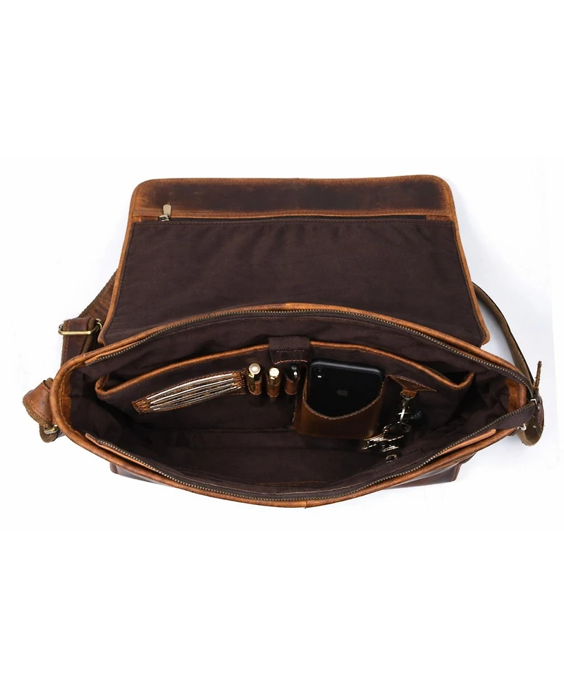 Aaron Leather Goods Leather Messenger Bag