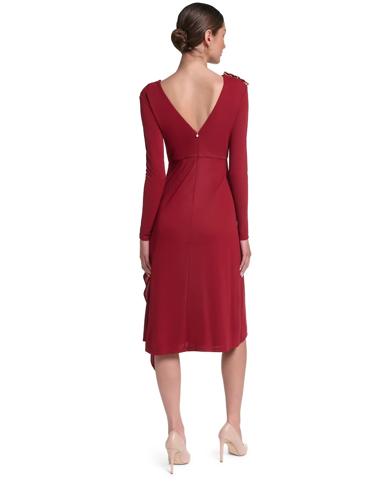 Halston Women's Boat Neck Jersey Dress
