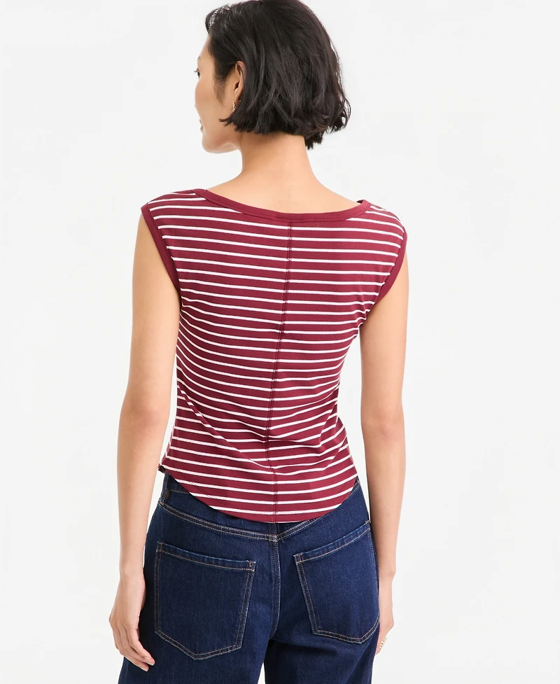 On 34th Women's Stripe Boat-Neck Tank, Created for Macy's