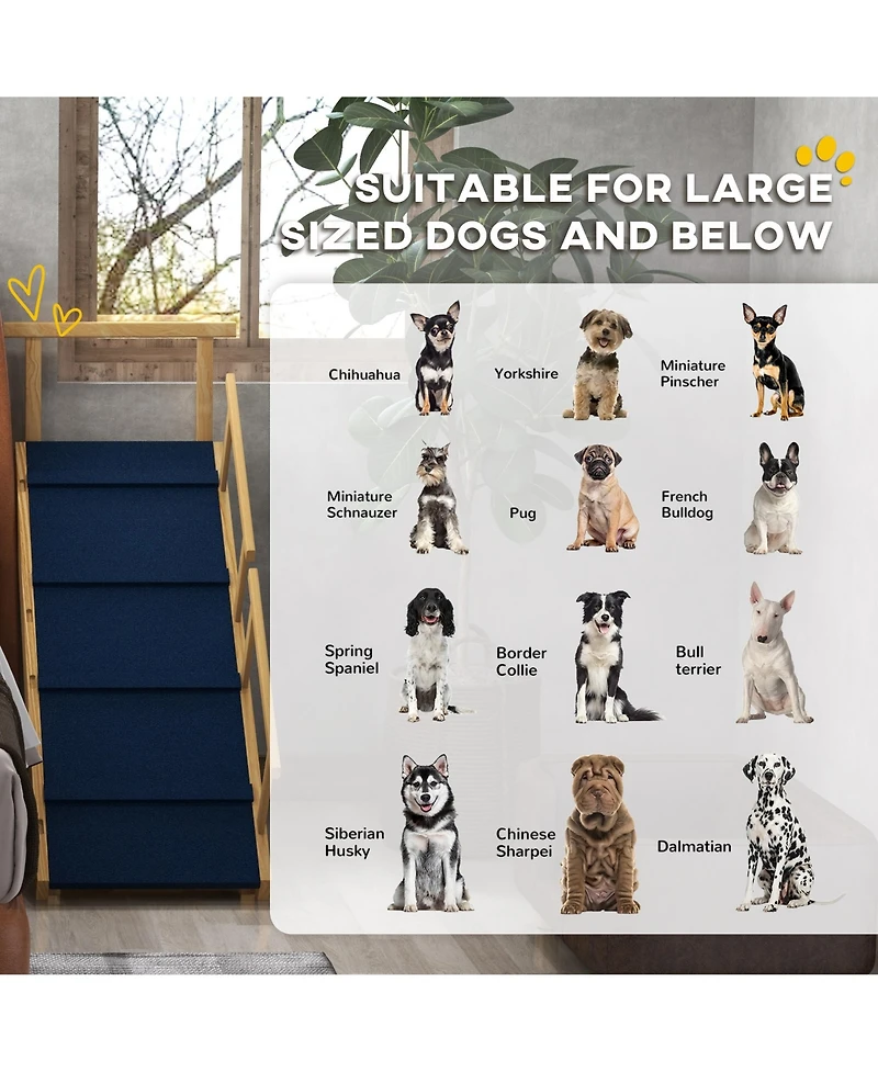 PawHut Dog Ramp, Adjustable Foldable Pet Ramp for Small to Large Dogs