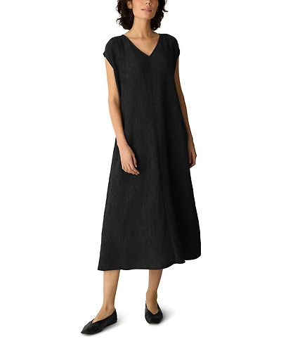 Eileen Fisher Women's V-Neck Cap-Sleeve Dress