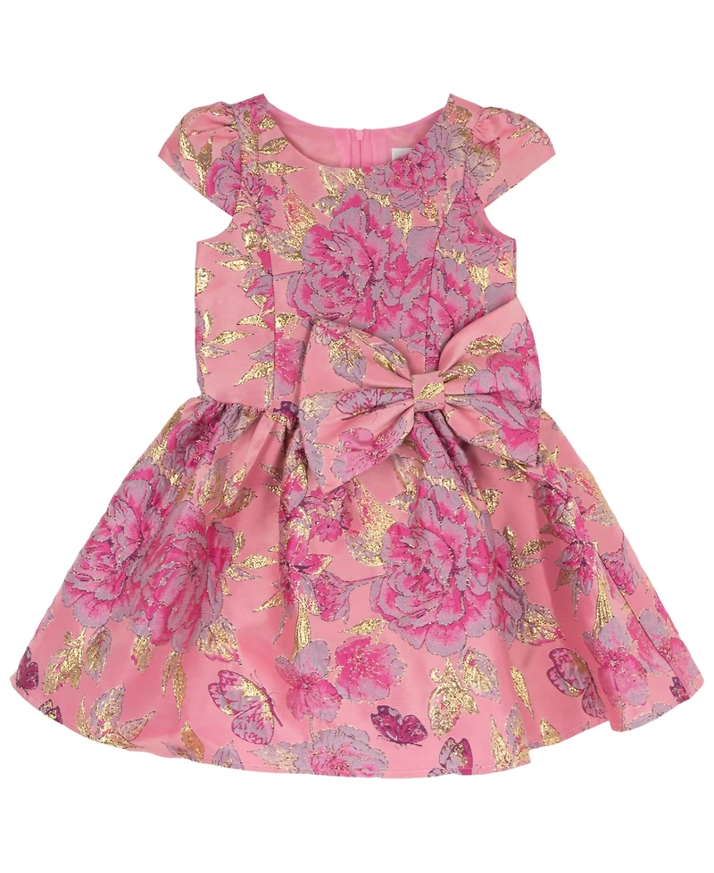 Rare Editions Girls' 4T-6X Brocade Drop Waist Dress
