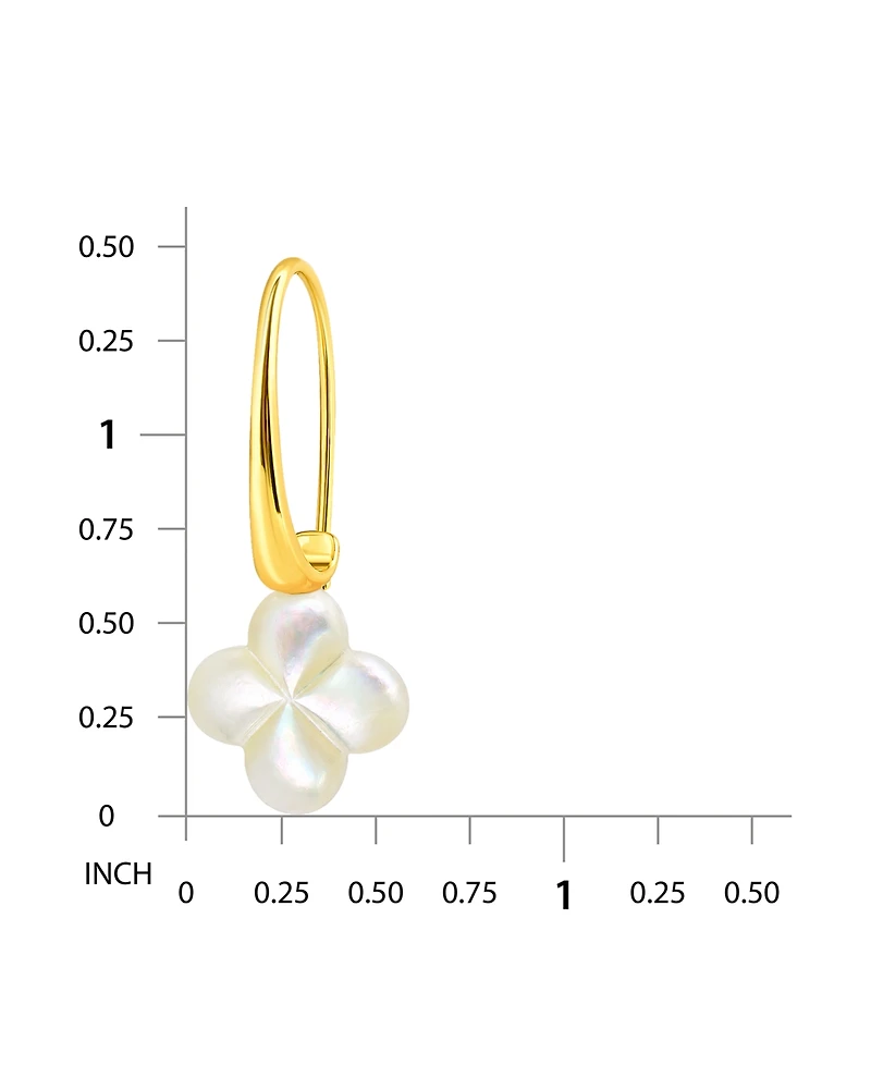 Macy's Genuine Imitation Pearl Clover Shape Drop on Hardwire Fishhook Closure Earrings