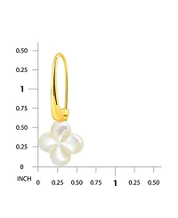 Macy's Genuine Imitation Pearl Clover Shape Drop on Hardwire Fishhook Closure Earrings