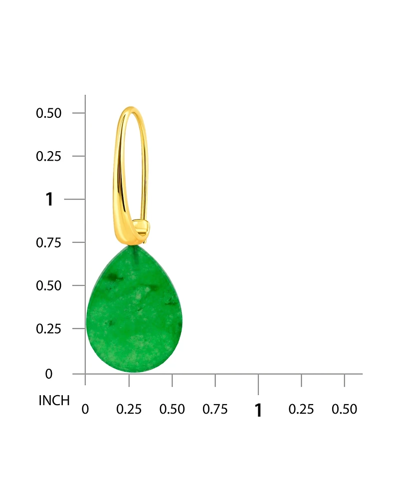 Macy's Genuine Howlite Chrysocolla Teardrop Shape Drop on Hardwire Fishhook Closure Earrings