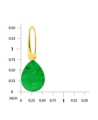 Macy's Genuine Howlite Chrysocolla Teardrop Shape Drop on Hardwire Fishhook Closure Earrings