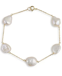 Belle de Mer Cultured Freshwater Pearl(9-10mm) Bracelet in 10k Yellow Gold