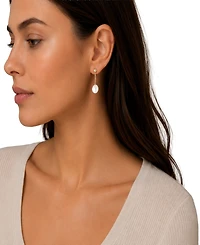 Belle de Mer Cultured Freshwater Pearl (9-10mm) Earrings in 10k Yellow Gold