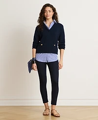 Lauren Ralph Petite Collared Long-Sleeve Sweater