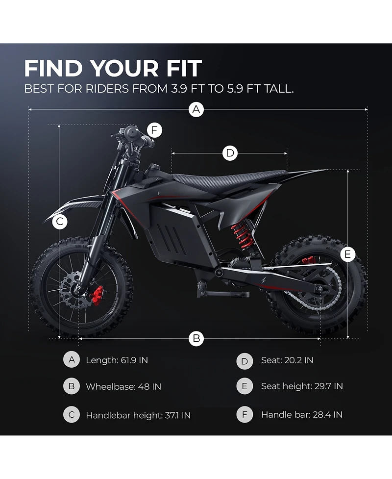 Mikolo Electric Dirt Bike for Adults & Teens, Mid-Drive Motor E-Bike, Up to 37 Mph, Dual Suspension Off-Road E Dirt Bike