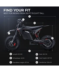 Mikolo Electric Dirt Bike for Adults & Teens, Mid-Drive Motor E-Bike, Up to 37 Mph, Dual Suspension Off-Road E Dirt Bike