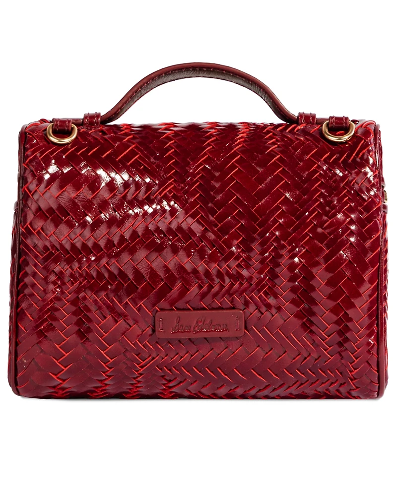 Sam Edelman Charli Woven Leather Small Top Handle Crossbody Handbag