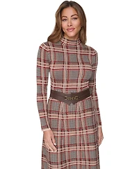 Eliza J Women's Mock Neck Midi Fit & Flare Dress
