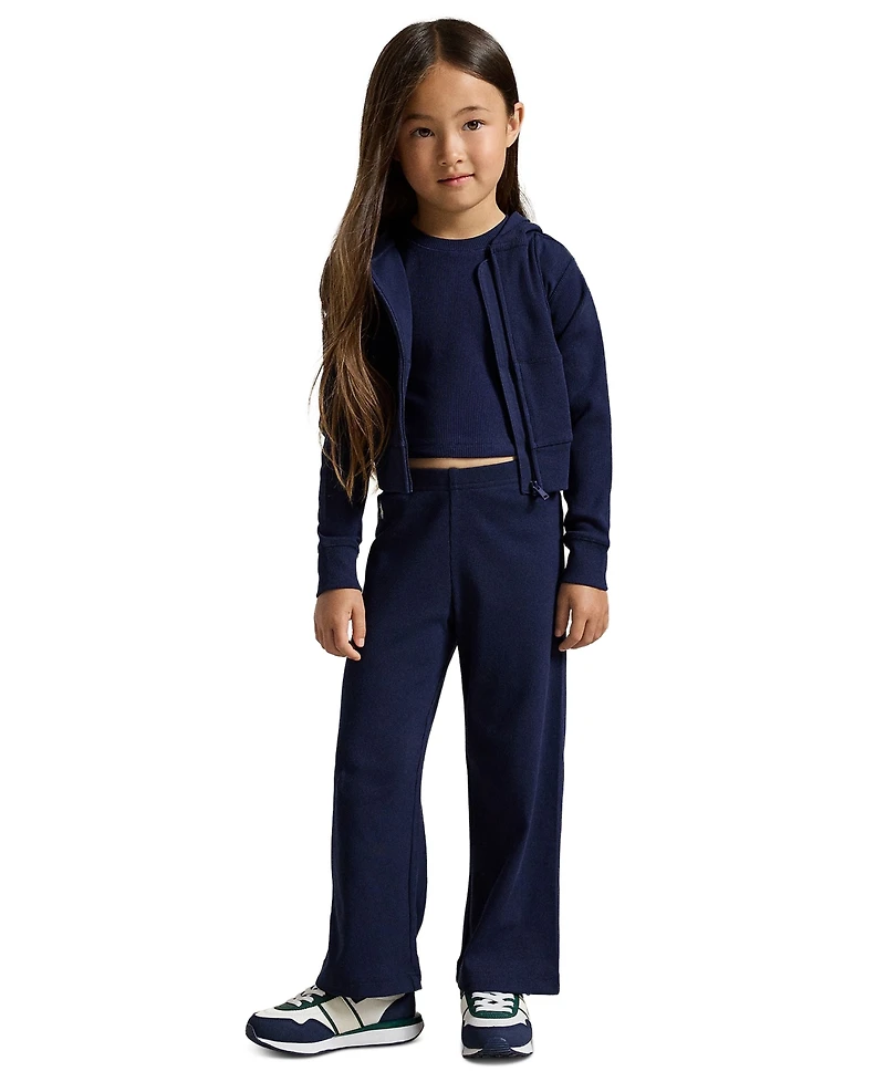 Polo Ralph Lauren Girls' 2T-6X Ribbed Boxy Full-Zip Hoodie