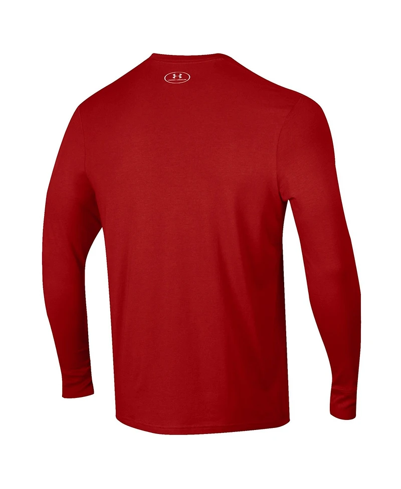 Under Armour Men's Red Wisconsin Badgers Cheesehead Bucky Long Sleeve T-Shirt