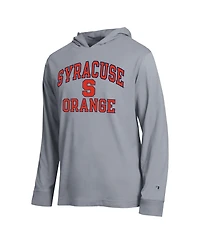 Champion Men's Heather Gray Syracuse Orange High Motor All-Star Long Sleeve Hooded T-Shirt