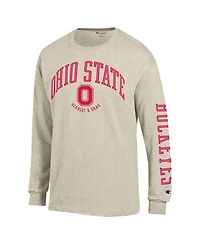 Champion Men's Heather Oatmeal Ohio State Buckeyes Neutral Arch Long-Sleeve T-Shirt