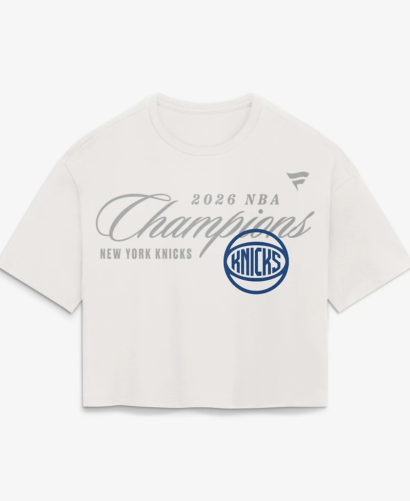 Fanatics Women's White New York Knicks 2026 Nba Finals Champions Cropped Top
