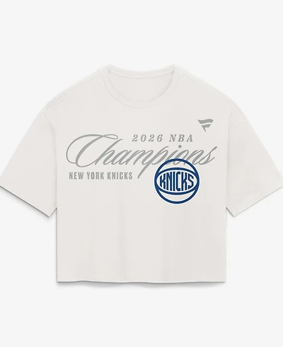 Fanatics Women's White New York Knicks 2026 Nba Finals Champions Cropped Top