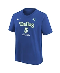 Nike Big Boys and Girls Paige Bueckers Blue Dallas Wings Rebel Edition Name Number T-Shirt
