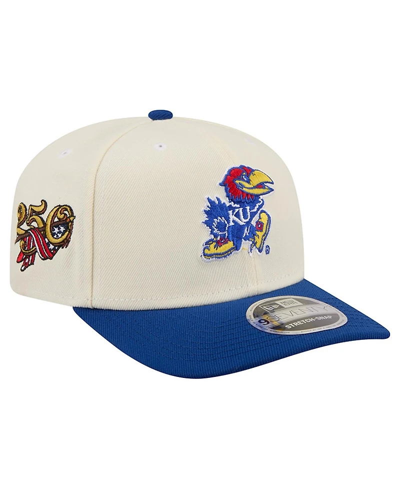 New Era Men's White, Royal Kansas Jayhawks America's 250th 9SEVENTY Adjustable Hat