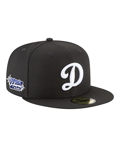 New Era Men's Black Los Angeles Dodgers Blue Heaven On Earth Marquee Patch 59FIFTY Fitted Hat