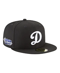 New Era Men's Black Los Angeles Dodgers Blue Heaven On Earth Marquee Patch 59FIFTY Fitted Hat